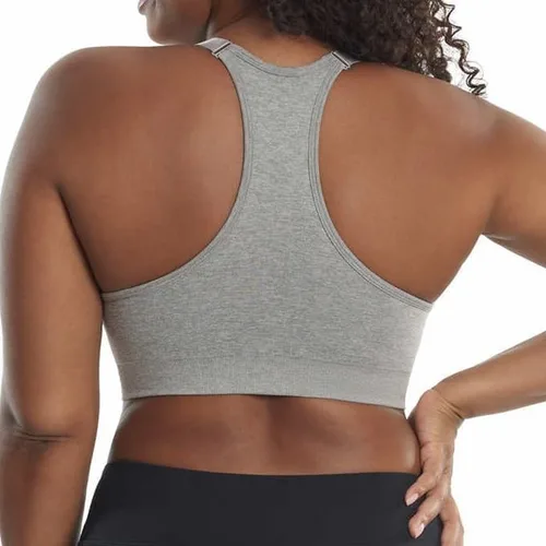 Vista 3 de PUMA Brasier deportivo para mujer, paquete de 3, CoralPúrpuraGris