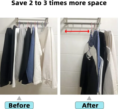 Vista 2 de 150 ganchos de conector para colgar ropa, clips extensores de percha, ganchos en cascada para colgar ganchos de conexión en cascada de alta
