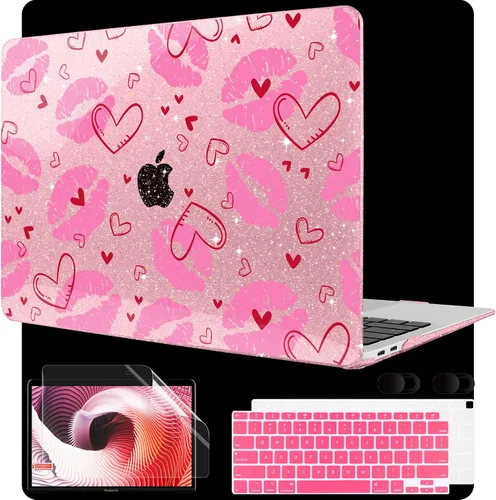Vista 18 de MEEgoodo Funda para MacBook Air de 13 pulgadas 2021 2020 2019 2018 lanzada A2337 M1 A2179 A1932 con Touch ID, carcasa rígida de plástico y cubierta