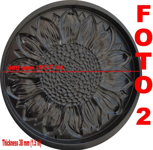 Vista 2 de Molde de plástico de girasol Stepping Stone Garden Path Hormigón Yeso #S18