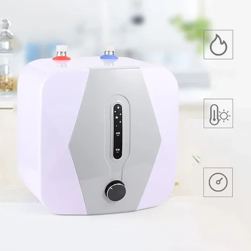 Vista 2 de Calentador de agua eléctrico, mini tanque de almacenamiento de calentador de agua caliente, calentador de agua eléctrico de 110 V, cocina y hogar, 8