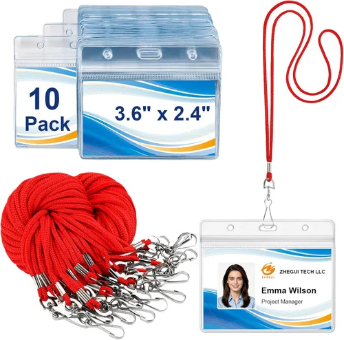 Vista 12 de Paquete de 100 cordones para tarjetas de identificación con soporte Breakaway Negro