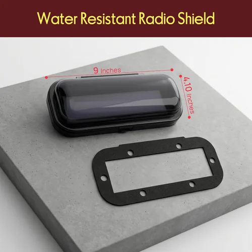 Vista 2 de Pyle Pyle PLMRCB1 - Cubierta estéreo marina resistente al agua - Protector de radio de barco resistente de color ahumado con puerta abatible