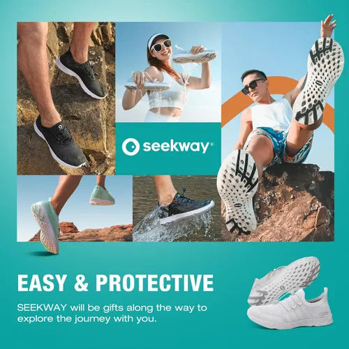 Vista 7 de SEEKWAY Zapatos de agua para hombre y mujer, secado rápido, zapatos acuáticos descalzos, playa, caminar, kayak, canotaje, deportes acuáticos SP006