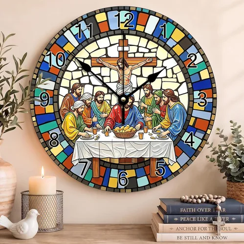 Vista 42 de Reloj con versículo bíblico con citas de Jesús, relojes de 0929Regalos Cristianos (2)