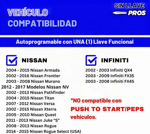 Vista 2 de Llavero remoto de entrada sin llave de repuesto de 3 botones para Nissan 3-BTN