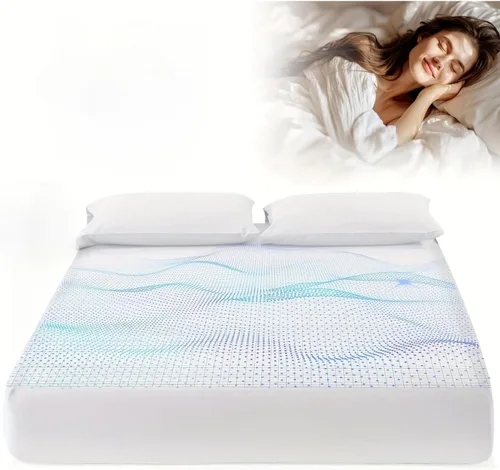 Vista 2 de Grounding Sheets, 95% algodón orgánico + 5% fibra plateada, sábana bajera ajustable conectada a tierra con cordón de conexión a tierra