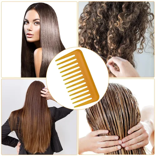 Vista 6 de Mini peine de dientes anchos, pequeño peine desenredante de viaje, peine de pelo rizado, peine portátil para ducha, peine húmedo para mujeres, peine