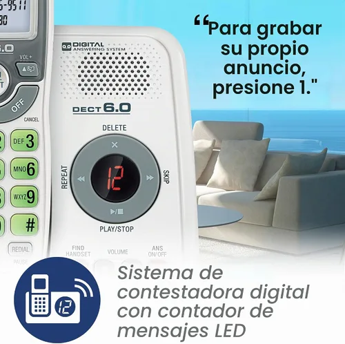 Vista 2 de Teléfono inalámbrico VTech DECT 6.0, Blanco