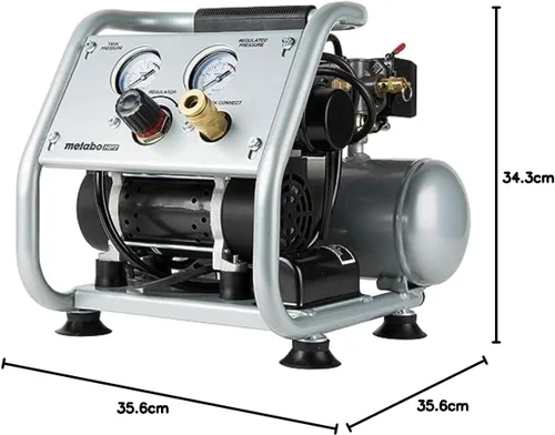 Vista 27 de Metabo HPT Compresor de aire silencioso, compresor de aire portátil sin aceite de 1 galón, funcionamiento ultrasilencioso a 59 dB, acoplador rápido