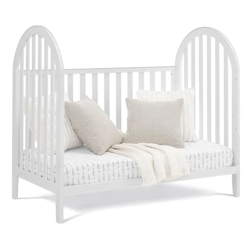 Vista 10 de Delta Children Milano - Cuna convertible 4 en 1, certificada Greenguard Gold, color blanco Bianca