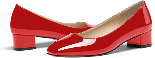 Vista 6 de WAYDERNS Zapatos de tacón bajo grueso con punta cuadrada para mujer, de 1.5 pulgadas