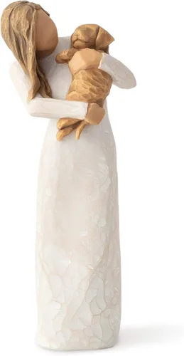 Vista 6 de Willow Tree Love my Dog (pequeño, acostado), figura esculpida pintada a mano Cast from a Susan Lordi Original Carving, Gift for Dog Lovers