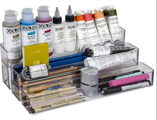 Vista 2 de ArtBin 6959AG - Organizador de pared y escritorio 2 en 1, organizador de escritorio para montar en pared de estadio, transparente, 1 organizador
