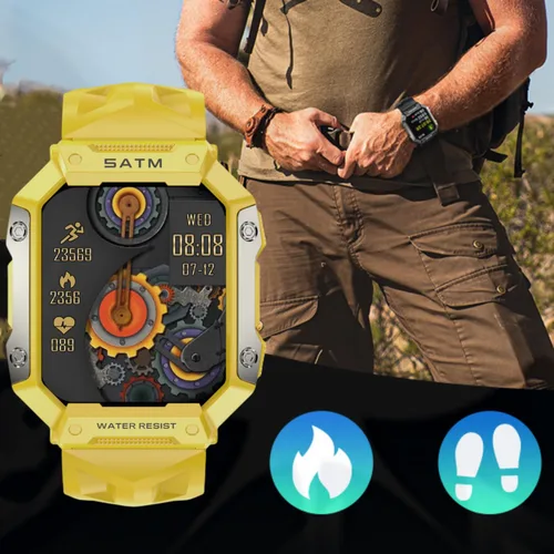 Vista 9 de Reloj inteligente para hombres/mujeres, monitor de fitness táctil HD de 1.92 pulgadas con frecuencia cardíaca 24/7 y monitor de sueño, impermeable