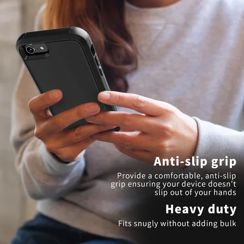 Vista 6 de X-belmox Funda resistente para iPhone SE 2022 (3ª generación), iPhone SE 2020 (2ª generación), 3 en 1 [a prueba de golpes] [a prueba de caídas]