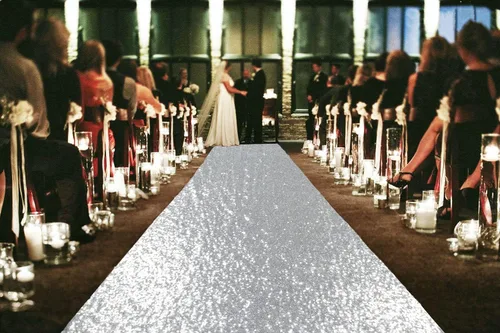 Vista 26 de ShinyBeauty Pasillo de Lentejuelas Negras Brillantes de 2 pies x 15 pies Alfombra Brillante para Bodas, Graduaciones, Fiestas, Alfombra Negra