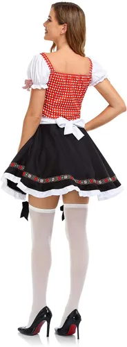 Vista 5 de Disfraces de Oktoberfest para mujer, vestidos de tirolesa, 2 piezas, vestidos alemanes para el festival de Oktoberfest, disfraz bávaro, cerveza