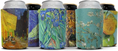 Vista 10 de WIRESTER Fundas enfriadoras de latas para bebidas de soda y cerveza, paquete de 6 – tortuga marina del océano
