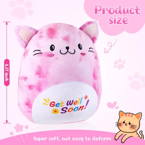 Vista 2 de Almohada de peluche con diseño de gato y vaca, regalo de condolencias, regalo de regalo para niños, niñas y mujeres (gato)