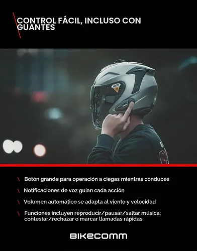 Vista 6 de BIKECOMM BK-S2 Intercomunicador de auriculares Bluetooth para motocicleta, altavoces inalámbricos de alcance de 3,937.0 ft, sistema de comunicación