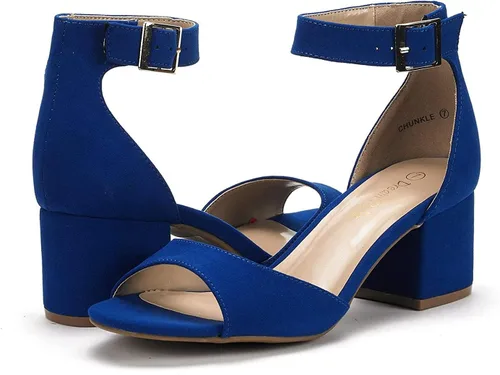 Vista 2 de DREAM PAIRS Tacones para mujer, tacón bajo, cómodo, sandalias de vestir