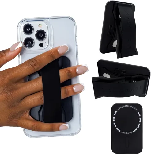 Vista 44 de LoveHandle PRO Compatible con MagSafe Agarre Magnético para Teléfono con Soporte - Montar, Correa y Soporte para Smartphone y Tableta - Anillo