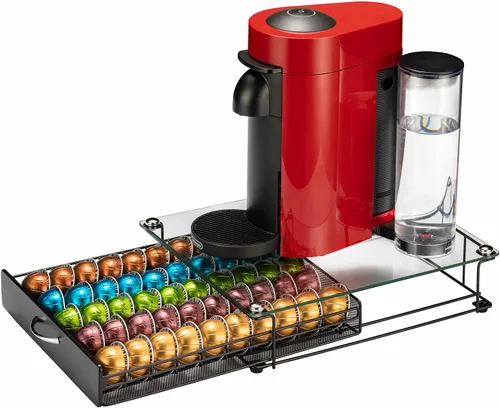 Vista 8 de Nespresso Pods Holder Vertuo - Organizador de cajones, 50 cápsulas Black2