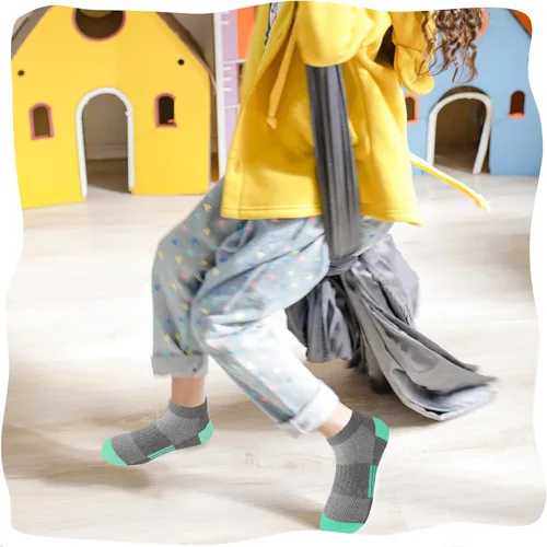 Vista 6 de Bemeol Calcetines para niñas, 12 pares de calcetines deportivos de algodón para niños pequeños y grandes