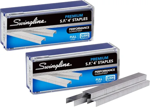Vista 9 de Swingline Grapas, paquete de 2, S.F. 4, premium para engrapadoras de escritorio, 1/4 de pulgada de longitud, 210/tira, 5000/caja (35450)