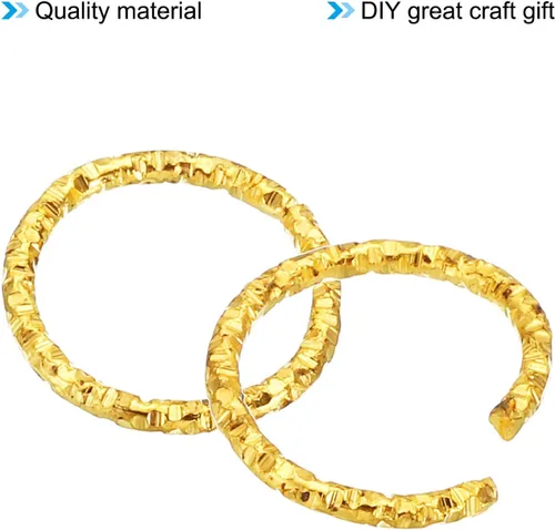 Vista 4 de PATIKIL Anillo con dije de copa de vino de 0.05 x 0.59 pulgadas, paquete de 100 aretes de metal con cuentas trenzadas, anillos abiertos, dorado