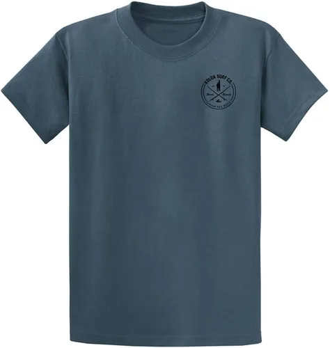 Vista 49 de Koloa Surf - Camisetas de algodón pesado para hombre, tallas grandes y altas Azul acuático/negro buscando diseño de ondas