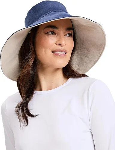 Vista 13 de Solbari Sombrero de sol de lino de algodón ultra ancho para mujer, UPF 50+, plegable, ajustable con agujero para cola de caballo para viajes, playa
