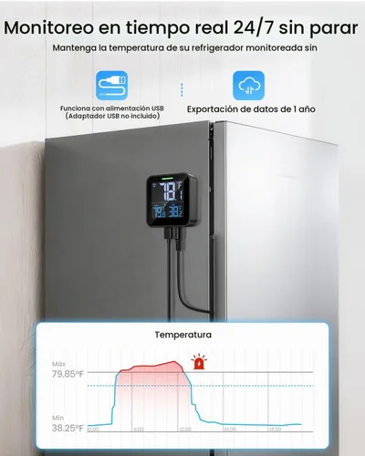 Vista 4 de Termómetro del refrigerador de WiFi, alarma del congelador