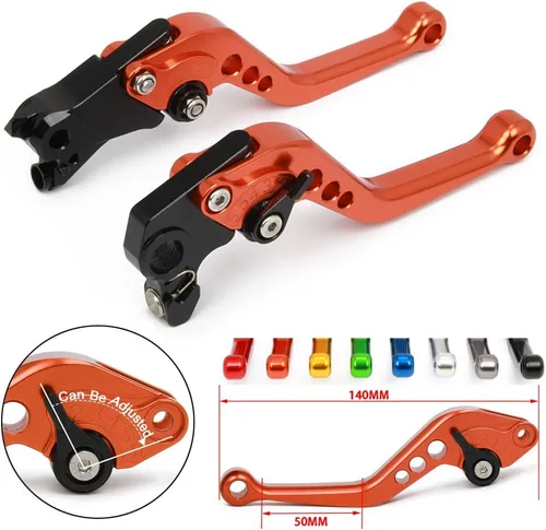 Vista 6 de AnXin Palancas de embrague de freno corto CNC para 1290/1190/1090/1050 Adventure R 2013-2020/690 Enduro R/SMC/SMC R2014-2023 Naranja