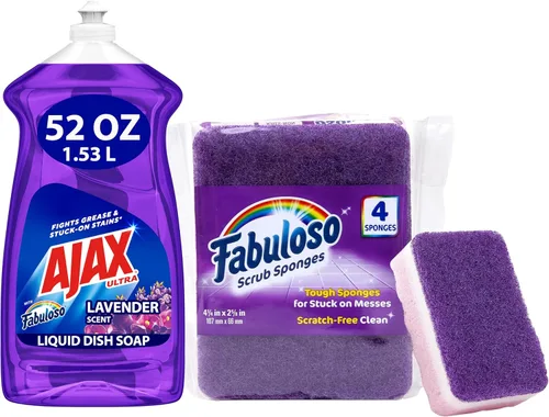 Vista 15 de Ajax Ultra Jabón Líquido para Platos con Fabuloso, Aroma a Lavanda, 52 Oz