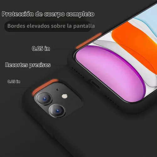 Vista 3 de Cordking Funda diseñada para iPhone 11, funda de silicona ultradelgada a prueba de golpes con [forro de microfibra suave antiarañazos], 6.1 Negro