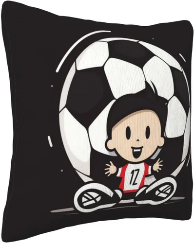 Vista 9 de Fundas de cojín decorativas con estampado de fútbol I Love Soccer de pana suave, funda de almohada cuadrada para sofá, sala de estar, cama, sofá