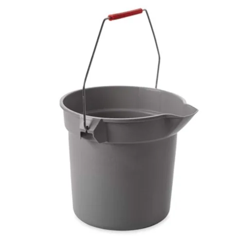 Vista 2 de Rubbermaid Commercial Products - BRUTE Cubo redondo de 3.5 galones para trabajo pesado resistente a la corrosión, gris (FG261400GRAY), 1 unidad
