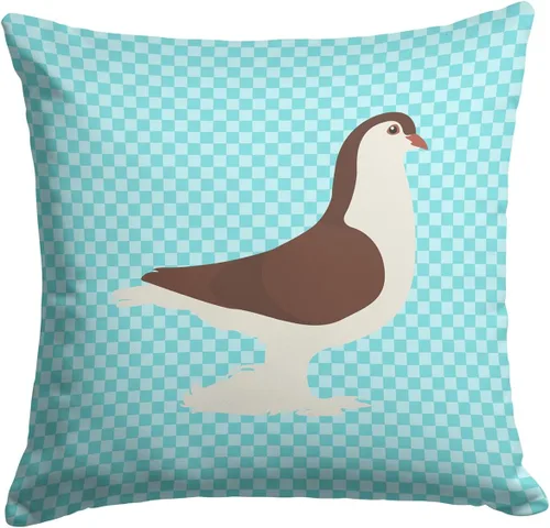 Vista 51 de Caroline's Treasures BB8163PW1414 Beltsville - Almohada decorativa de tela a cuadros pequeños, color blanco, pavo y gallina azul, lavable a máquina