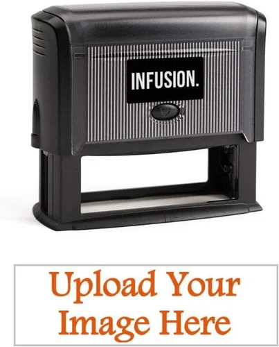 Vista 15 de Infusion 1" x 3-1/4" Logotipo Personalizado, Grande, Rectangular Autoentintado Logo Sello, Negro