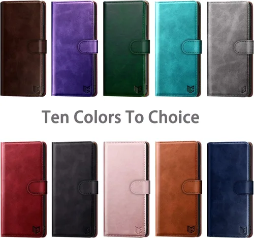Vista 2 de SUANPOT Funda de piel tipo cartera para iPhone 12/12 Pro 6.1 (no 12 Pro Max de 6.7 pulgadas) con bloqueo RFID, tarjetero y tarjetero con tapa