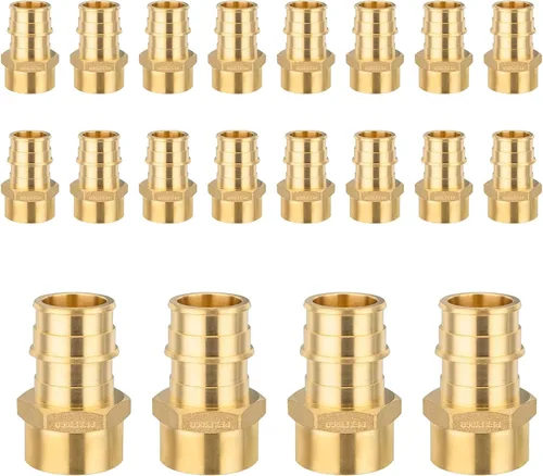 Vista 14 de Paquete de 5 adaptadores NPT roscados hembra Seelink PEX-A de 1/2" x 1/2" Colocaciones de expansión de latón PEX-A, ASTM F1960 (PEX1960026-5)
