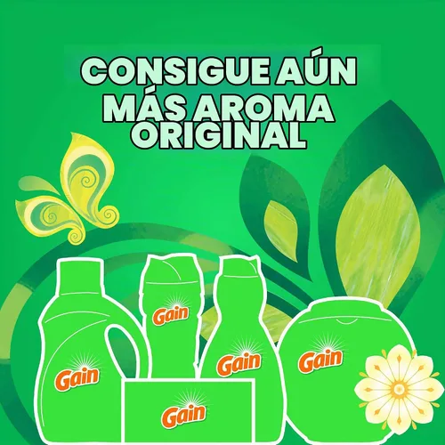 Vista 8 de Gain + Aroma Boost - Detergente líquido para ropa, aroma original, compatible con lavadoras de alta eficiencia, 96 cargas en total, 75 onzas