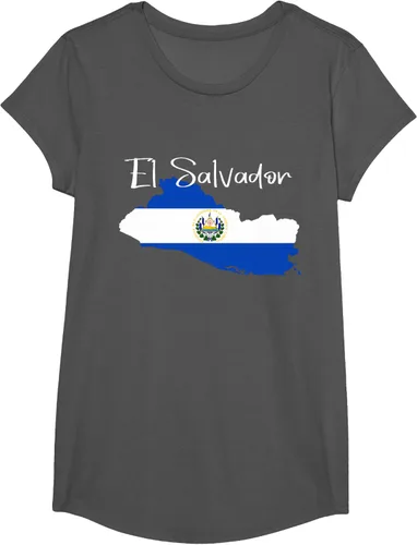 Vista 42 de Camiseta con la bandera de El Salvador, mapa de El Salvador, camiseta de Salvador para mujer