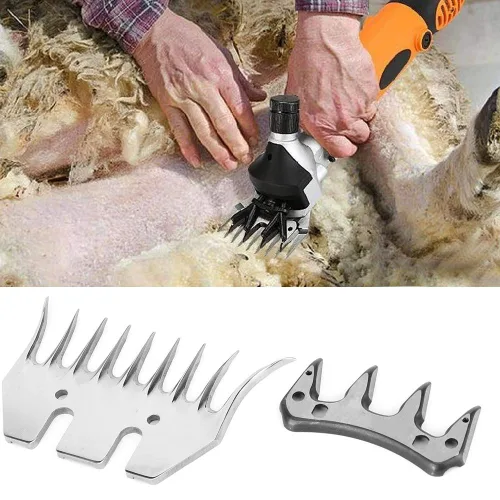 Vista 7 de Tijeras de oveja y peines, tijeras de cabra para tijeras eléctricas de lana, tijeras cortadoras de pelo de animales (hoja curvada de 9 dientes