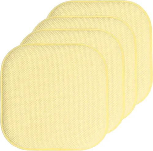 Vista 79 de Sweet Home Collection Cojines de espuma viscoelástica para silla, antideslizantes, diseño de panal de abeja, 16 x 16 pulgadas, paquete de 2