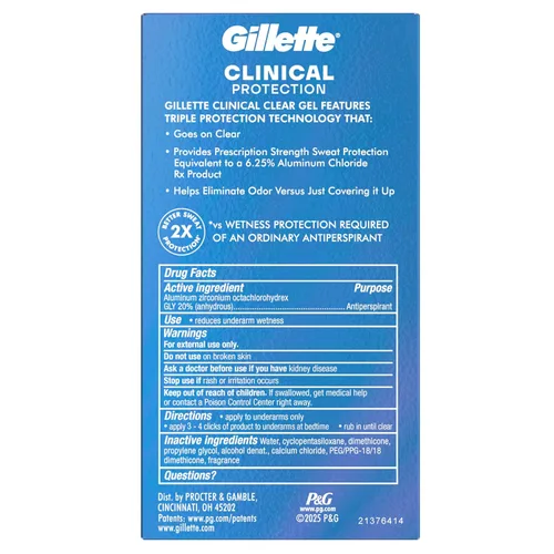 Vista 11 de Gillette Antitranspirante clínico y desodorante para hombres, protección contra el sudor y el olor 72 horas, frescura de larga duración, tecnología