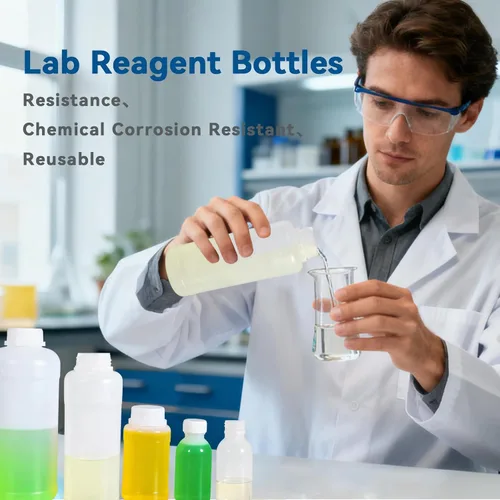 Vista 5 de DEMORA Botellas redondas de reactivo de laboratorio (translúcidas, 3.4 oz) 100ml food grade plastic bottles with screw caps, ideal for lab