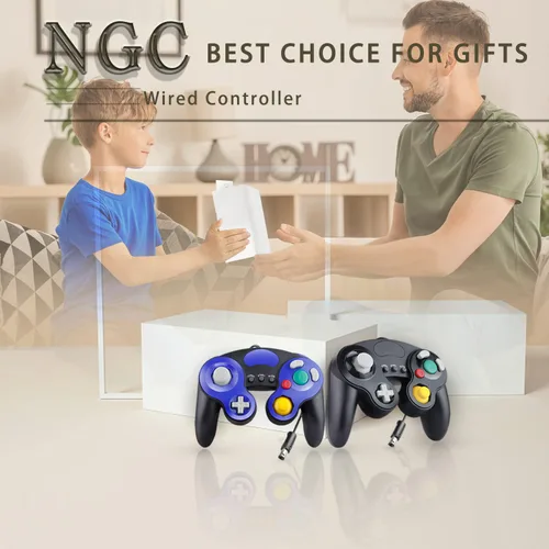 Vista 6 de A-KSXJ Latest Upgraded GameCube Controller, Classical Gamepad for Nintendo Switch GameCubeWii UWii with HD Vibration, TURBO Function, 1.8m Cable and